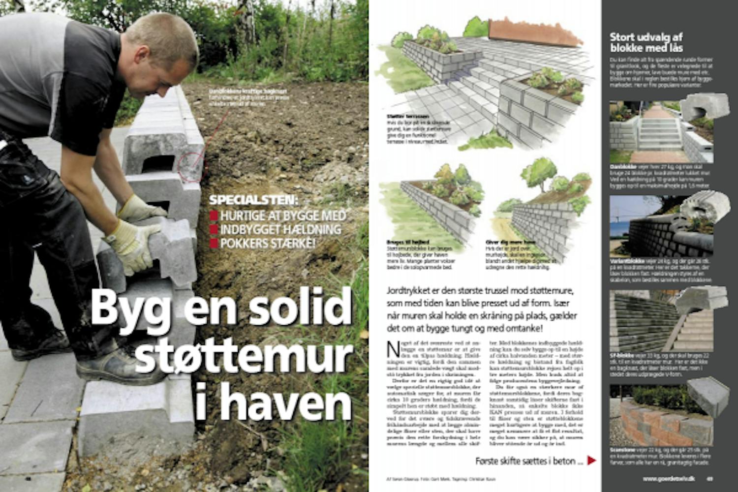 Byg en solid støttemur i haven Byg en solid støttemur i haven